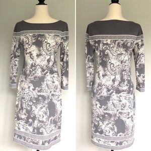 BCBGMaxAzria Dresses - BCBG MaxAzria long sleeved sheath dress- grey- S BCBGMaxAzria Dresses - BCBG MaxAzria long sleeved sheath dress- grey- S